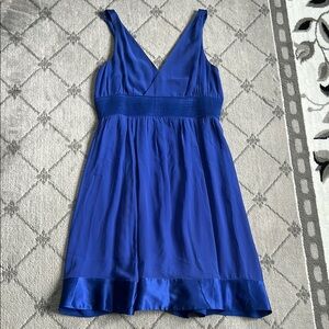 Anthropologie Moulinette Soeurs Royal Blue Silk Dress